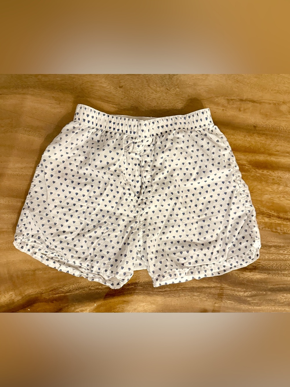 EUC: Roller Rabbit White Boxers with Navy Heart Motif, 100% cotton, sz. Small